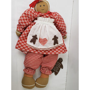 Vintage 1995 House of Lloyd Gingerbread Cookie Rag Doll Shelf Sitter 16"